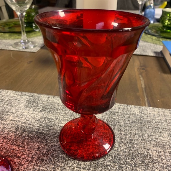 Fostoria Jamestown ruby red water goblets - Picture 4 of 5